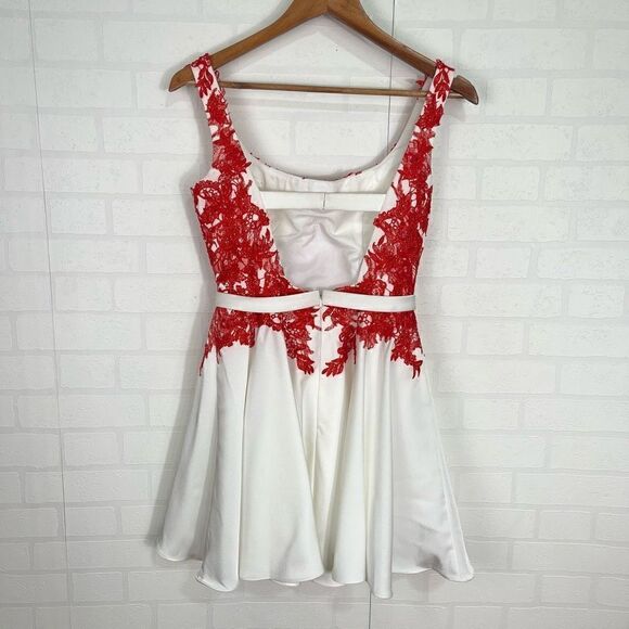 Alyce Paris Womens prom dress size 2 short Fit and Flare Mini Dress Red - Picture 2 of 16